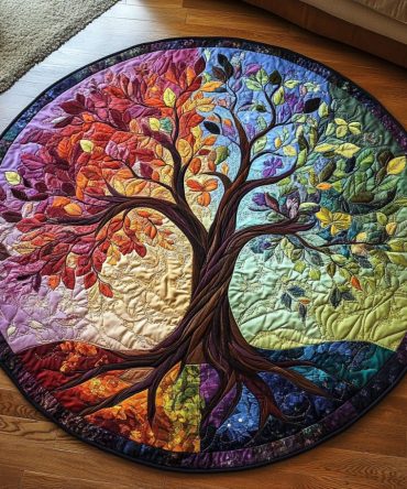 Midnight Garden Quilted Round Mat