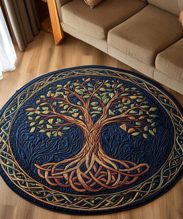 Midnight Grove Quilted Round Mat