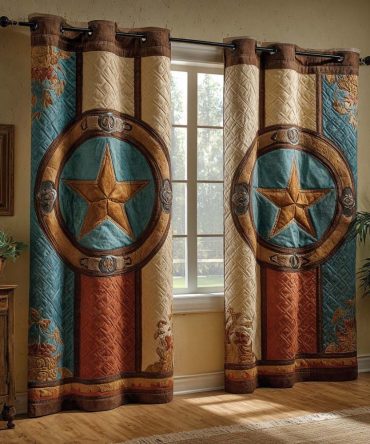 Midnight Lone Star Quilted Curtains
