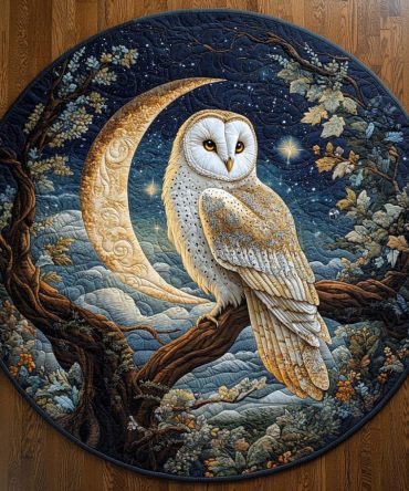 Midnight Owl Quilted Round Mat