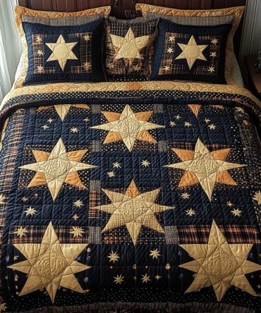 Midnight Star 3-Piece Quilted Bedding Set
