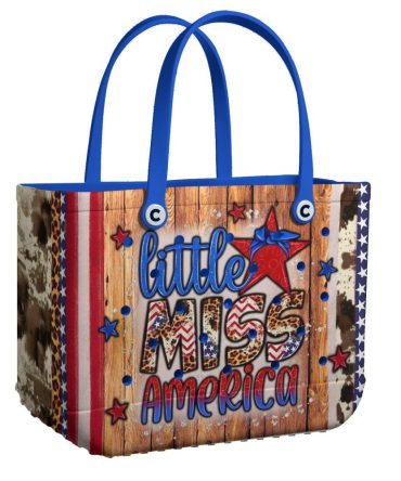 Patriotic 'Little Miss America' Tote Bag – Perfect For July 4Th & Everyday Style!