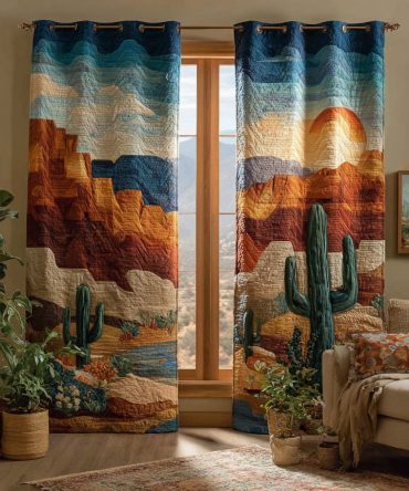 Monolith Cactus Vista Quilted Curtains