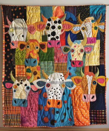 Moo-Velous Fun Cow Quilted Blanket