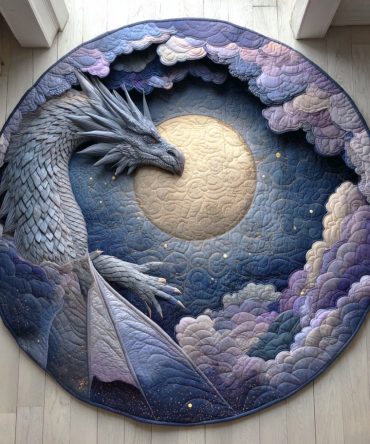 Moonlight Sentinel Quilted Round Mat