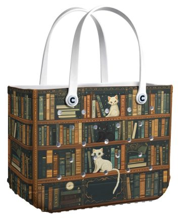 Bucket Tote Bag, Limited Edition Bogg Bag, Beach Bag Moonlight Girl Love Books