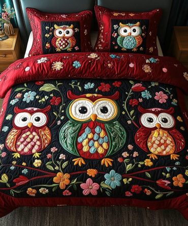 Moonlit Guardian 3-Piece Quilted Bedding Set
