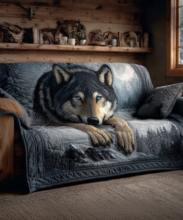 Moonlit Howl Quilted Sofa Cover