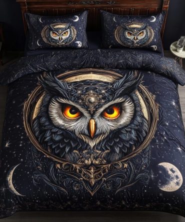 Moonlit Owl 3-Piece Quilted Bedding Set