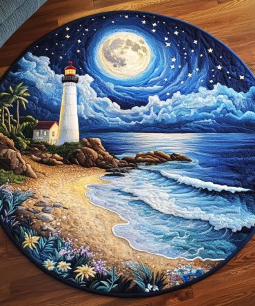 Moonlit Shore Quilted Round Mat
