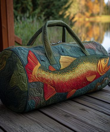 Morning Bite Quilted Duffle Bag — Quilted Breakfast-Print Travel & Gym Bag, Cute Coffee & Pastry Design for Weekend Carry-On