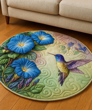 Morning Glory Delight Quilted Round Mat