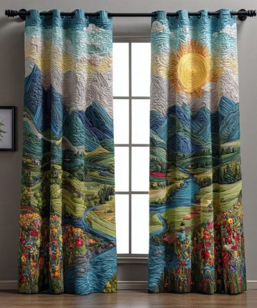 Morning Glow Quilted Curtains