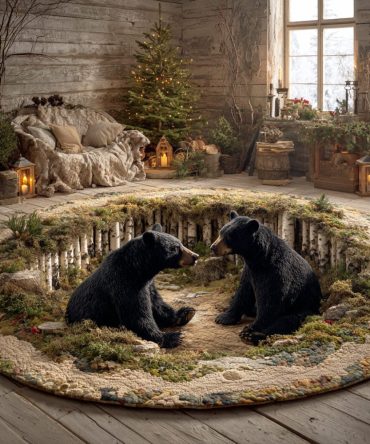 Mossy Bear Quilted Round Mat