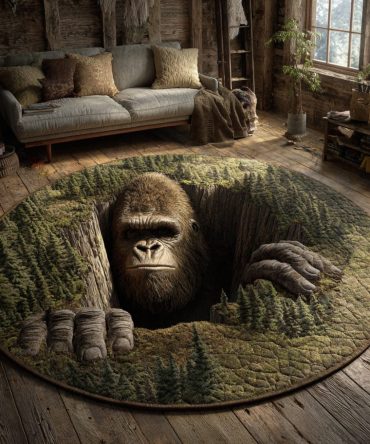 Mossy Bigfoot Grasp Quilted Round Mat
