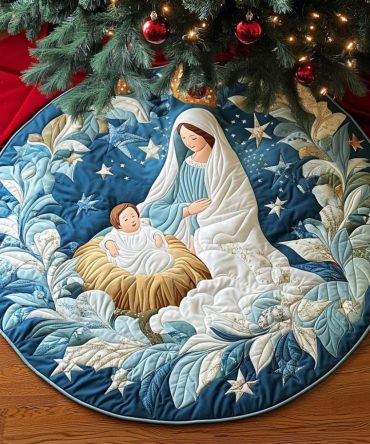 Mother Mary Quilted Round Mat