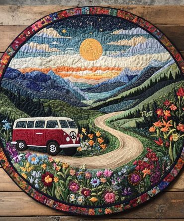 Mountain Escape Quilted Round Mat