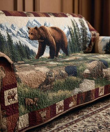 Mountain Trail Quilted Sofa Cover
