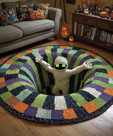 Mummy Hollow Quilted Round Mat
