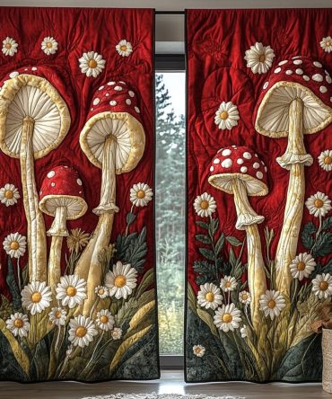 Mushroom Light Quilted Curtains