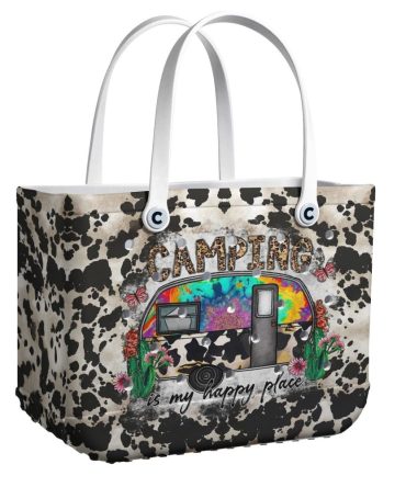 Bucket Tote Bag, Limited Edition Bogg Bag, Beach Bag My Happy Camping Spot