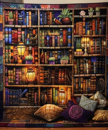 Mystic Bookshelf Quilted Blanket
