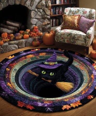 Mystic Broom Quilted Round Mat