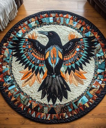 Mystic Crow Quilted Round Mat