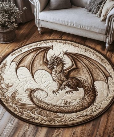 Mystic Dragon Quilted Round Mat