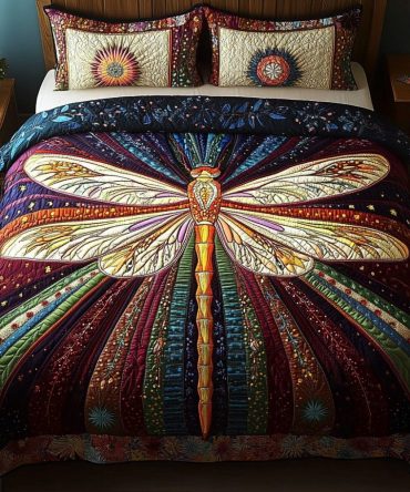 Mystic Dragonfly 3-Piece Quilted Bedding Set