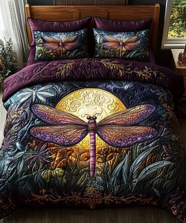 Mystic Dragonfly 3-Piece Quilted Bedding Set