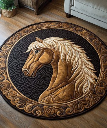 Mystic Horse Quilted Round Mat