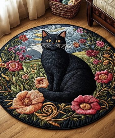 Mystic Meow Quilted Round Mat