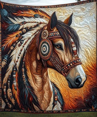 Mystic Mustang Quilted Blanket