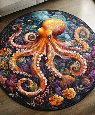 Mystic Octopus Quilted Round Mat