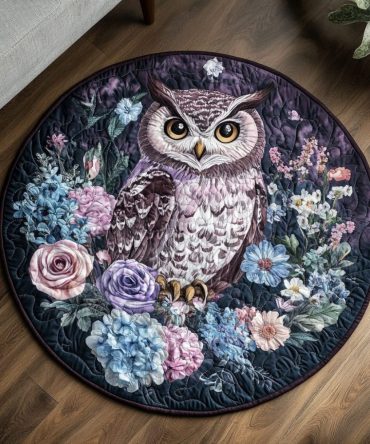 Mystic Owl Quilted Round Mat