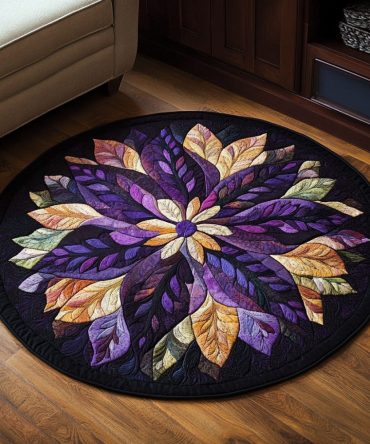 Mystic Petal Whirl Quilted Round Mat