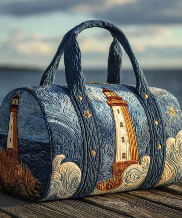 Mystic Tower Quilted Duffle Bag — Celestial Gothic Weekender Travel Bag, Quilted Overnight Carry-On for Witchy & Fantasy Fans