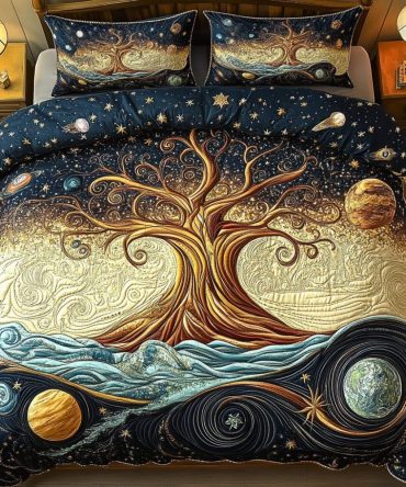 Mystic Tree Dreams 3-Piece Quilted Bedding Set