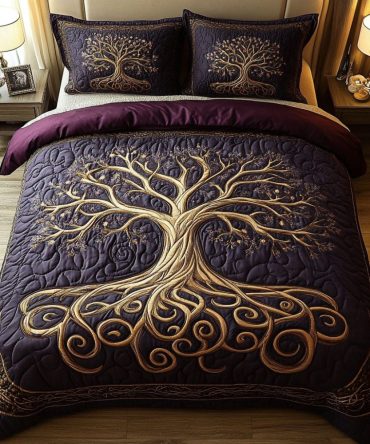 Mystic Tree Of Life 3-Piece Quilted Bedding Set