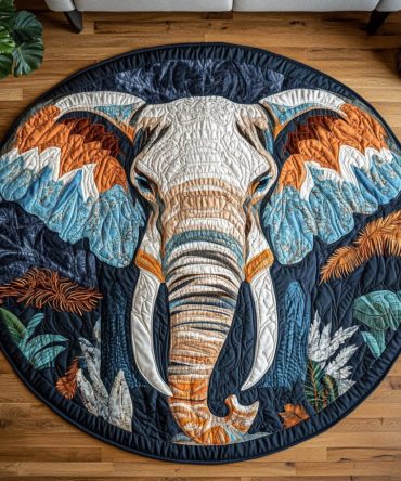 Mystic Tusks Quilted Round Mat