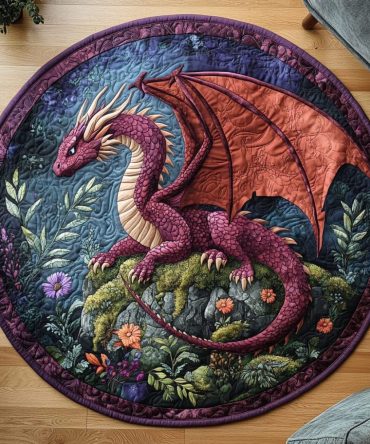 Mystic Wyvern Quilted Round Mat
