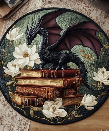 Mystical Dragon Quilted Round Mat