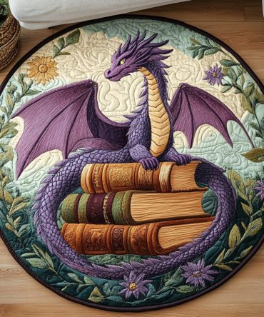 Mythic Ember Quilted Round Mat