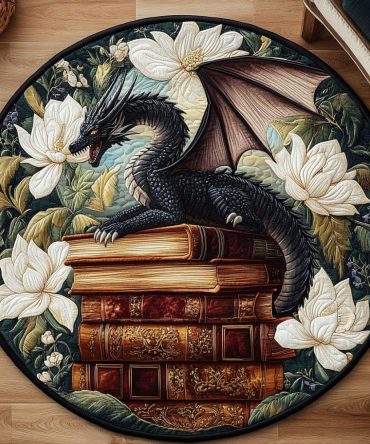 Mythical Dragon Quilted Round Mat
