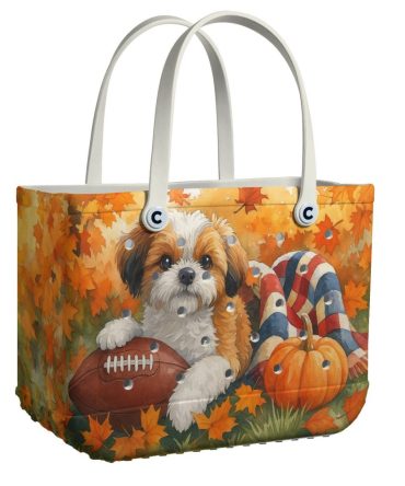 Adorable Fall Dog Tote Bag - Perfect For Autumn Outings & Pet Lovers