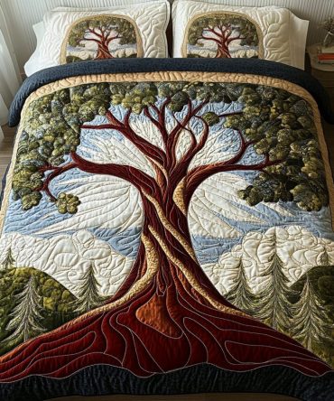 Nature Embrace 3-Piece Quilted Bedding Set