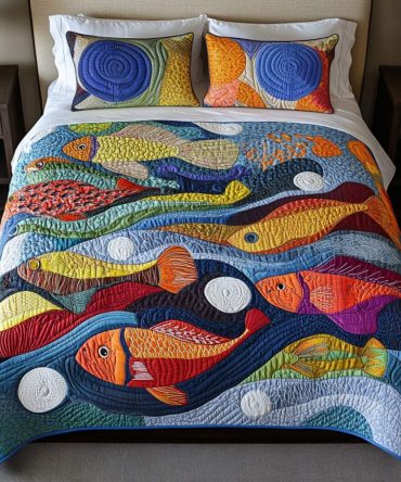 Nautical Whimsy 3-Piece Quilted Bedding Set