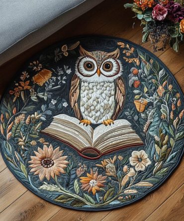 Night Owl Quilted Round Mat
