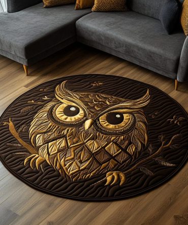 Night Owl Quilted Round Mat